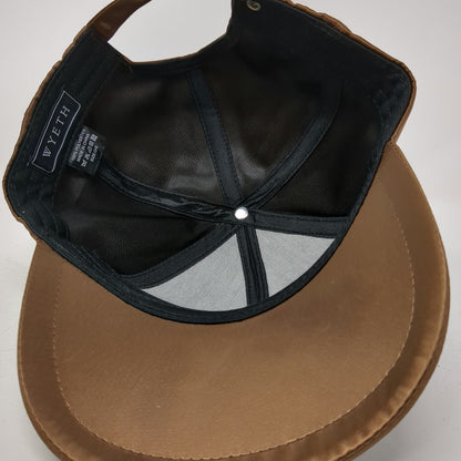 WYETH Brown Baseball Cap One Size Adjustable Satin Shiny Polyester Hat