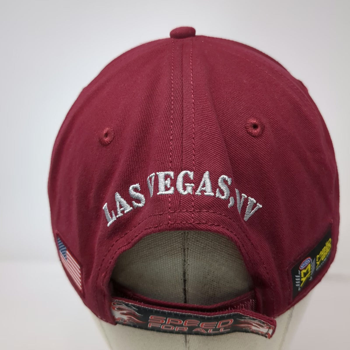 MainGate Baseball Cap Red Gray One Size NHRA 2019 Four Wide Nationals Vegas Hat