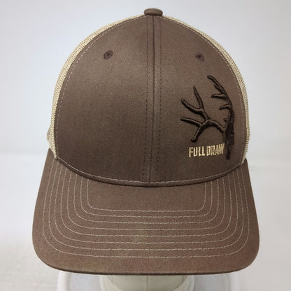 Richardson Trucker Hat Brown One Size Full Draw Deer Antler Mesh Snapback Hat