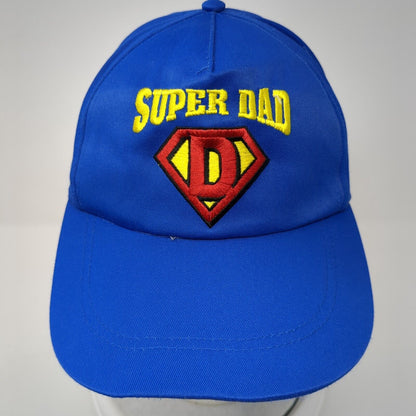 Super Dad Snapback Hat Blue One Size Adjustable Embroidered 6 Panel Dan Dee
