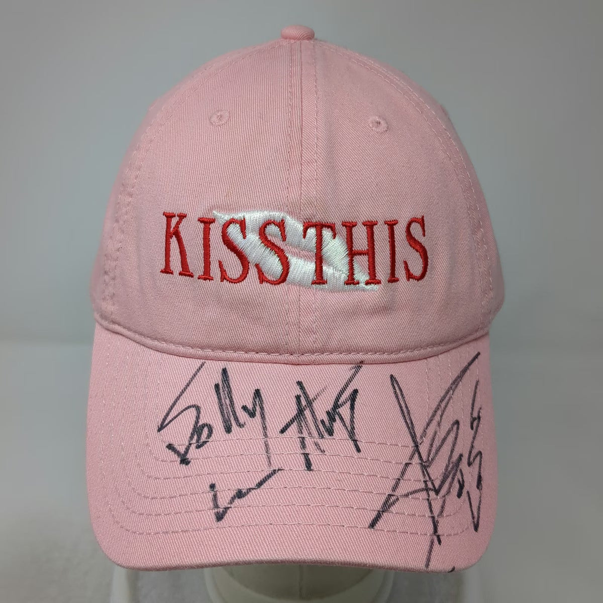 Otto Baseball Cap Pink One Size Autographed Kiss This Aaron Tippin Country Hat