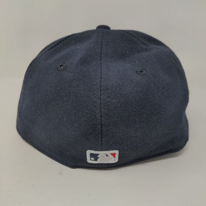 New Era Men's Fitted Hat Blue Size 6 7/8 Embroidered Boston Red Sox MLB 59Fifty