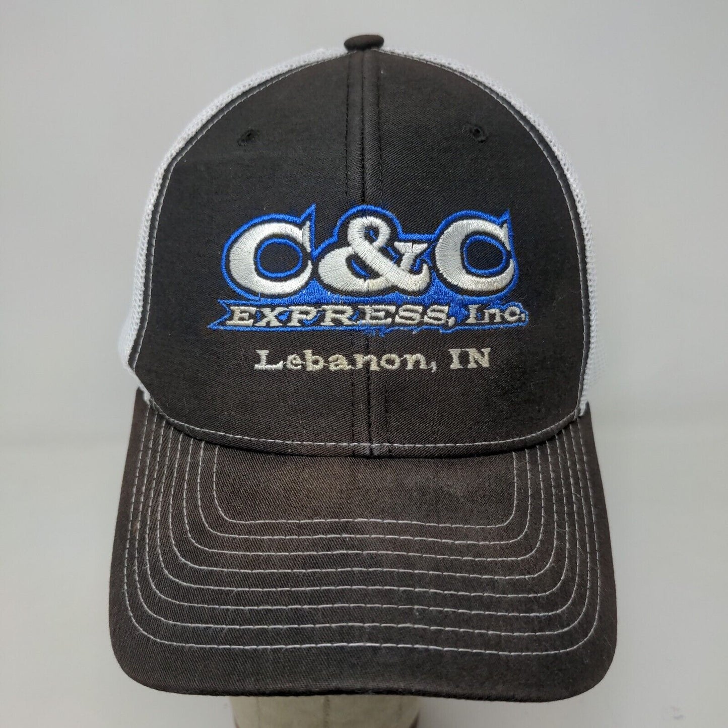 Richardson Men's Snapback Mesh Back Hat Black C&C Express Embroidered Logo