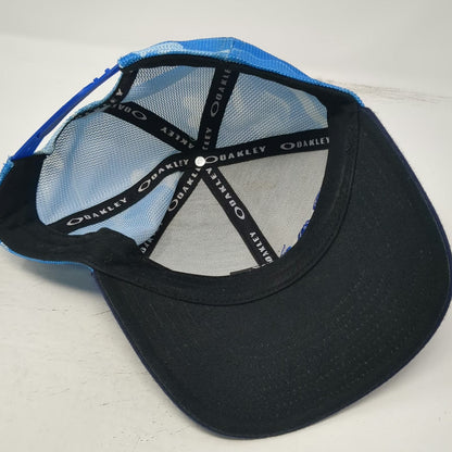 Oakley Trucker Hat Blue One Size Snapback Camo Mesh Embroidered Logo Sun Cap
