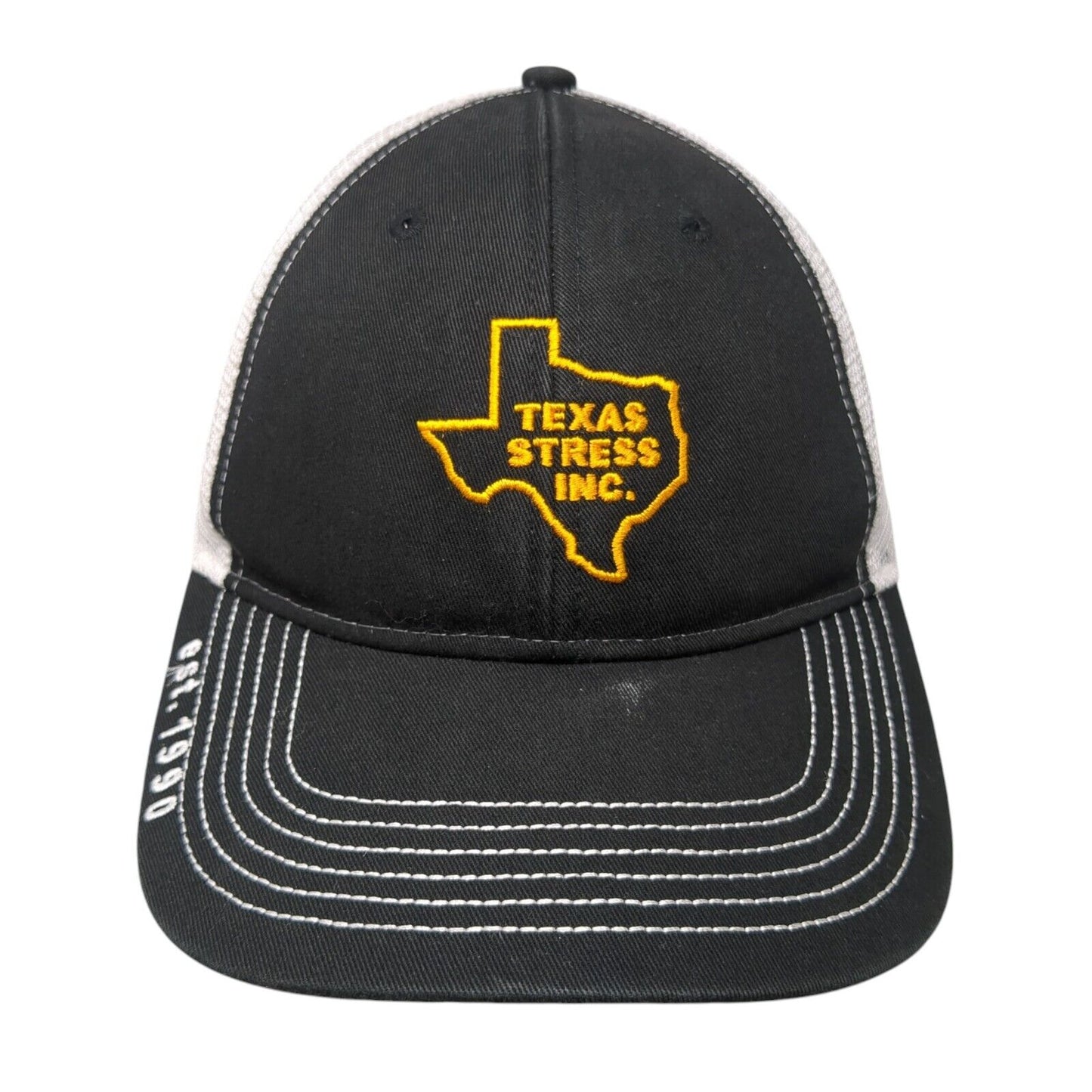Texas Stress Inc. Snapback Trucker Hat Black One Size Mesh Back Outdoor