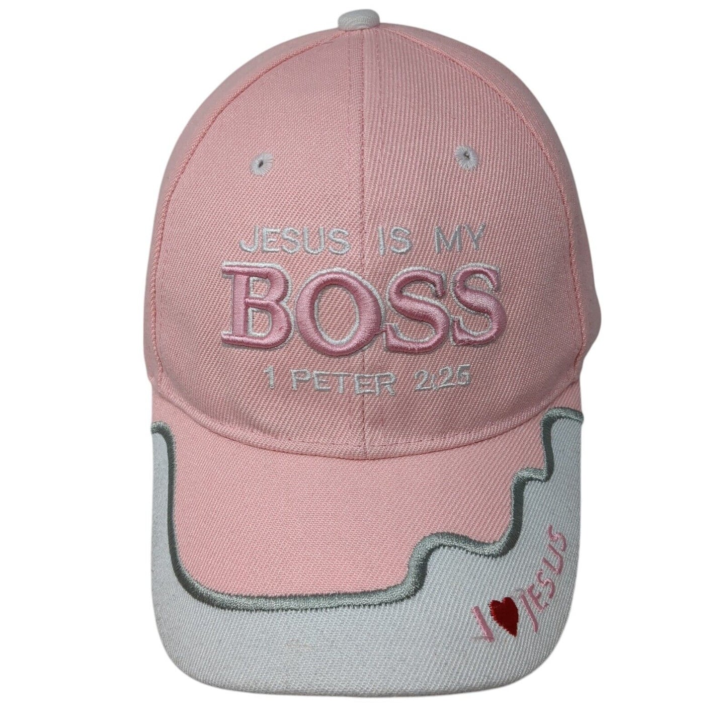 Jesus is My Boss 1 Peter 2:25 Strapback Hat One Size Adjustable Embroidered KYS