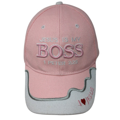 Jesus is My Boss 1 Peter 2:25 Strapback Hat One Size Adjustable Embroidered KYS