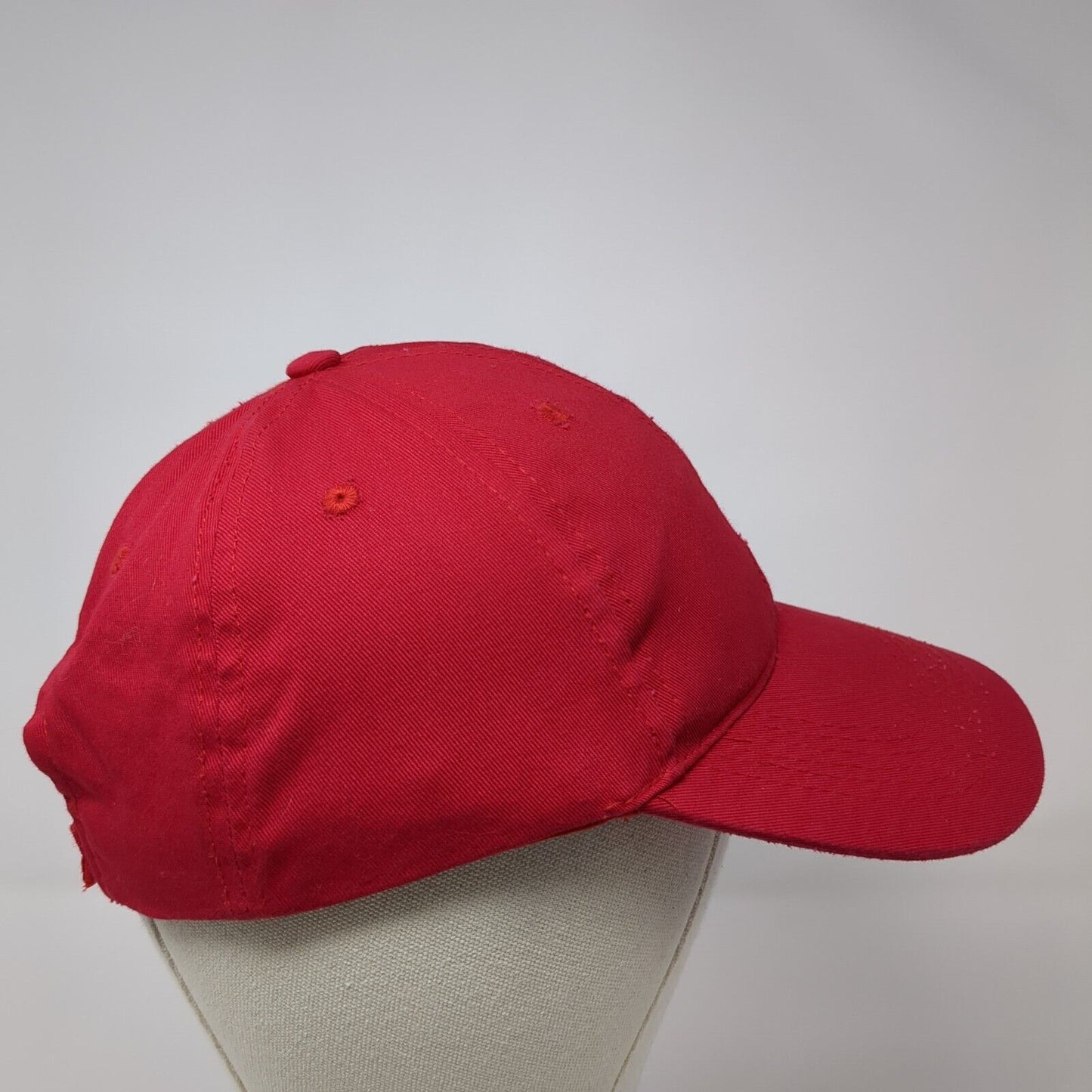 Unbranded Strapback Baseball Cap Red One Size Adjustable Vented Holes Blank