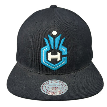NBA Charlotte Hornets Mitchell & Ness Snapback Hat Black One Size Wool Flat Brim