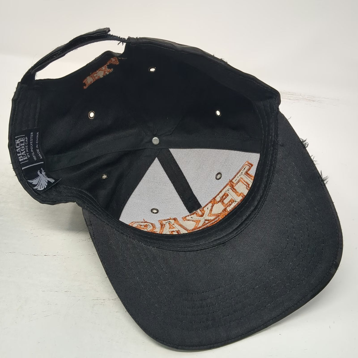 Ace Texas Baseball Cap Black Orange One Size Camo Strapback Embroidered Hat
