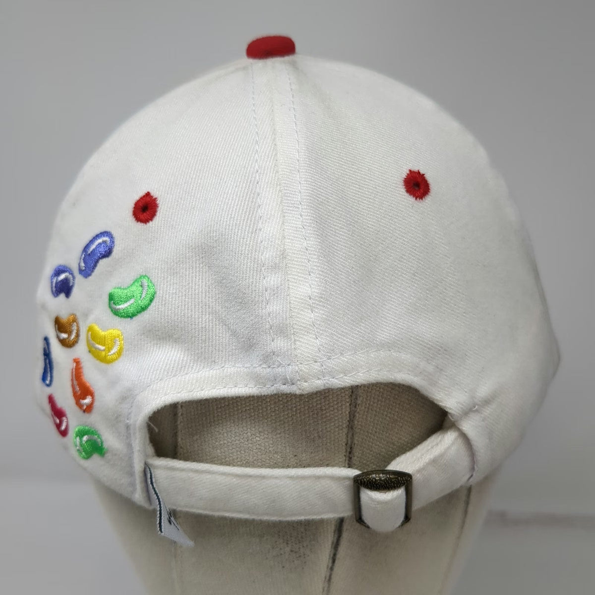 Town Talk Baseball Cap White One Size Jelly Belly Embroidered Candy Beans Hat
