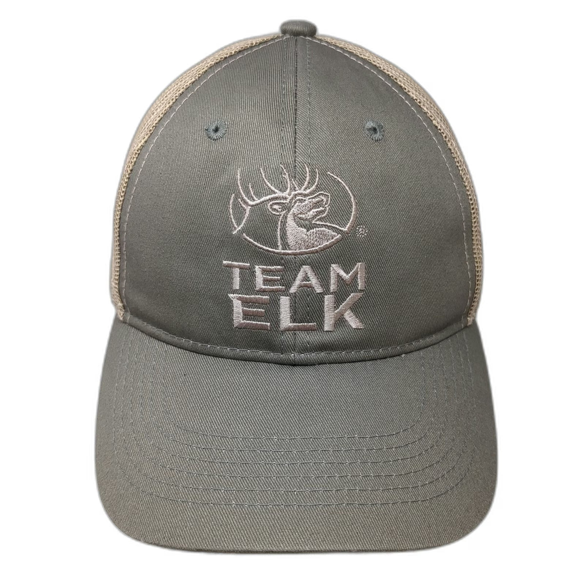 Outdoor Cap Trucker Hat Gray One Size Team Elk RMEF Mesh Snapback Hunting Logo