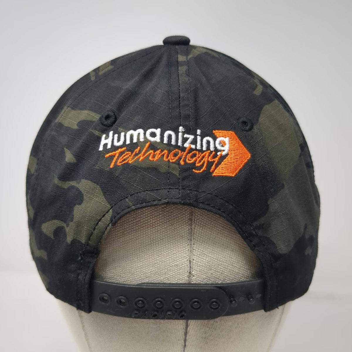 Pacific Headwear Snapback Black Camo One Size Cordura Alasconnect Tech Logo Hat