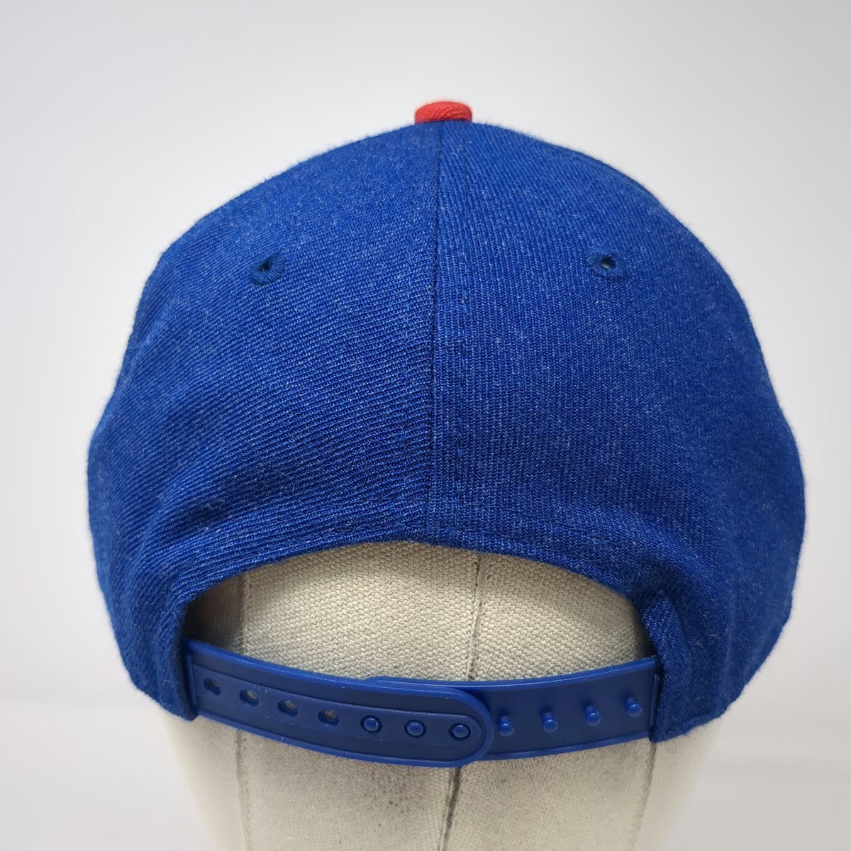 New Era Chicago Cubs MLB Snapback Hat Blue Red One Size Cooperstown Wool Blend