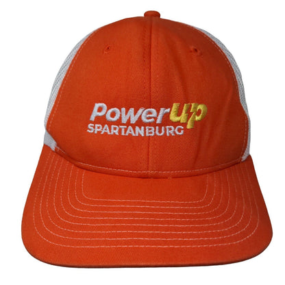 Power Up Spartanburg Snapback Mesh Back Trucker Hat Orange One Size