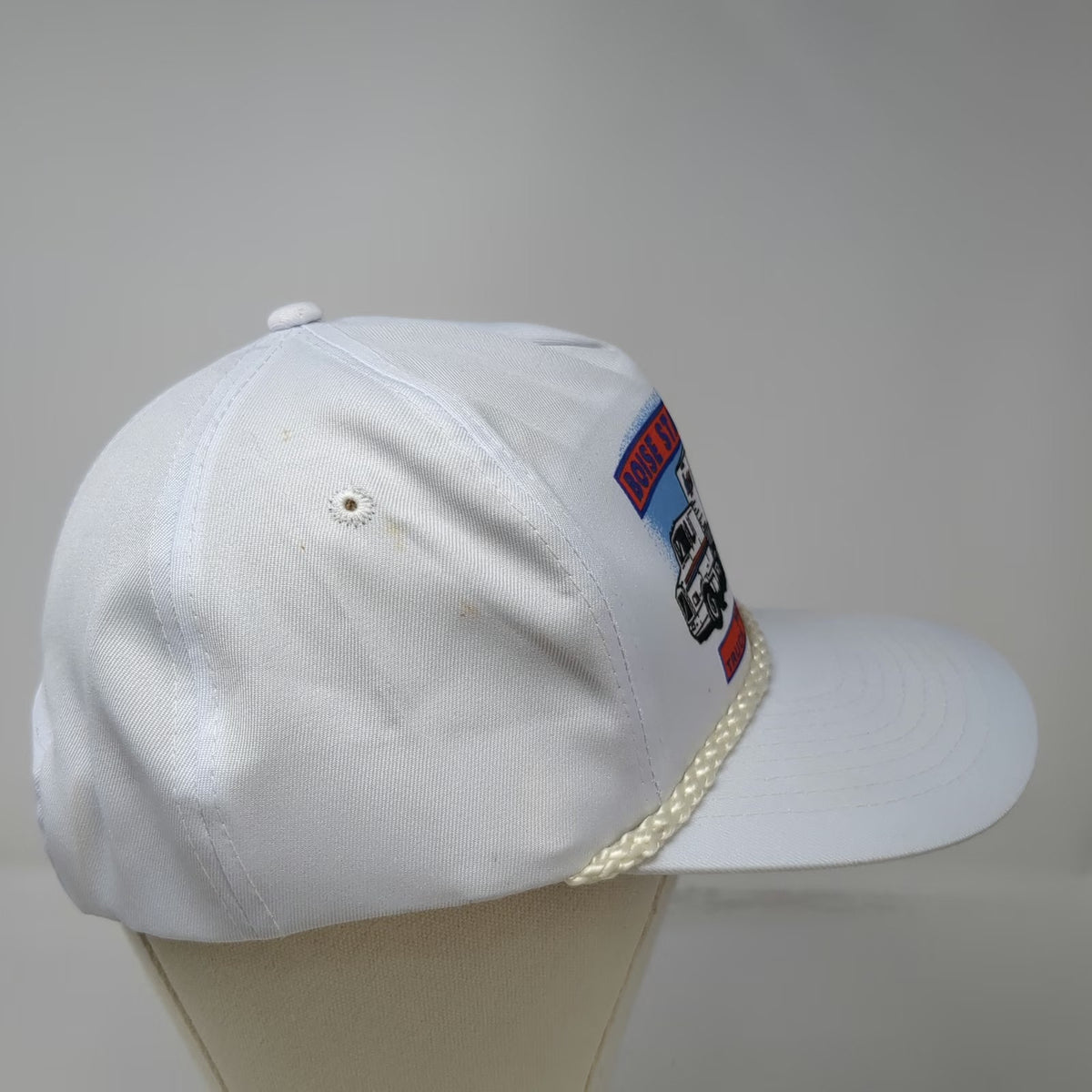 Mohr's 5 Panel White One Size Hat Boise State University Truck Driving Semi Rope