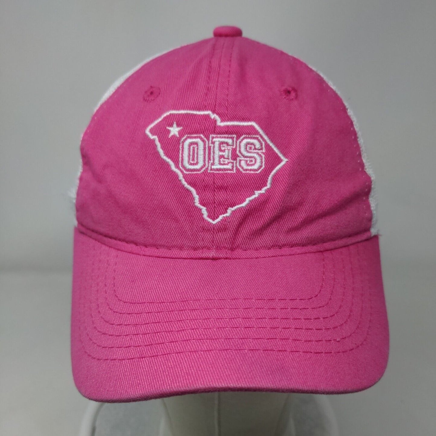OES Women's Strapback Hat Pink OS Adjustable Ladies Fit Mesh Back Outdoor Cap