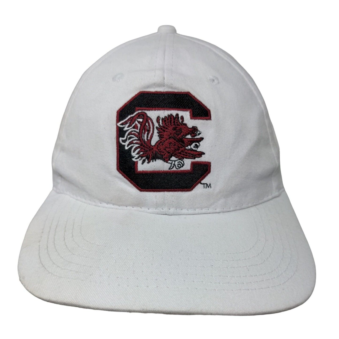 South Carolina Gamecocks Strapback Hat White Embroidered Logo Sound Experience