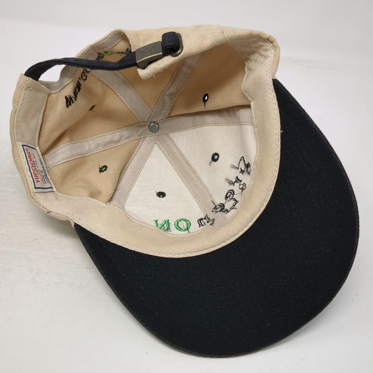 Yupoong Baseball Cap Beige Brown One Size Green ON Golfwear Slideback Hat Logo