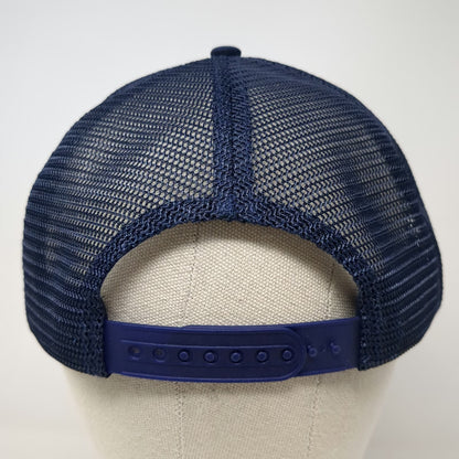 Blue Trucker Hat One Size Mesh Snapback Rope Keno Lottery Massachusetts Patch