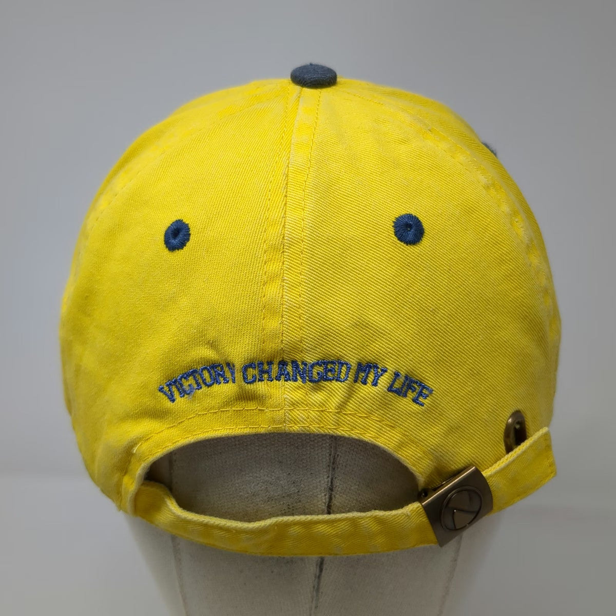 Newhattan Baseball Cap Yellow Blue One Size VMC Victory Changed My Life Hat