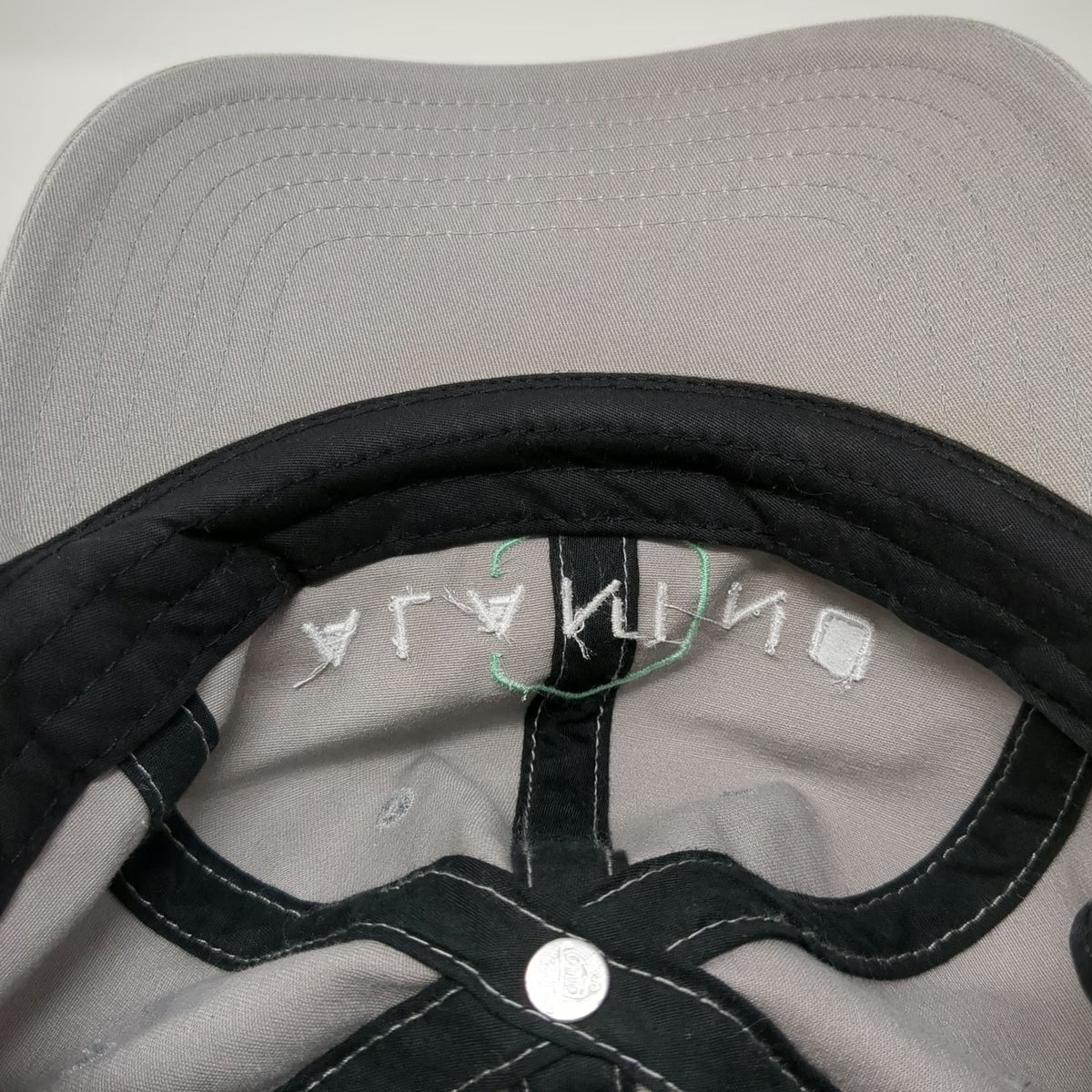Otto Baseball Cap Gray One Size Alani Nu Logo Cotton Slideback Buckle Curved Hat