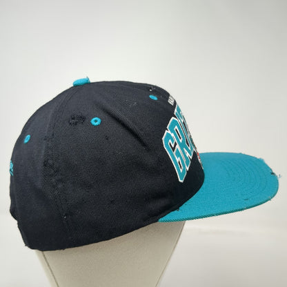Mitchell & Ness Vancouver Grizzlies NBA Snapback Hat Black Blue One Size Wool Flat