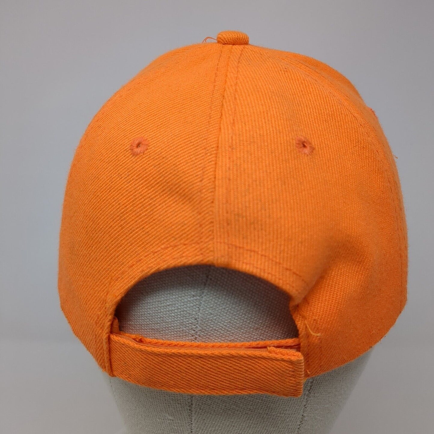 Unbranded Strapback Hat Orange One Size Adjustable Blank Solid 6 Panel
