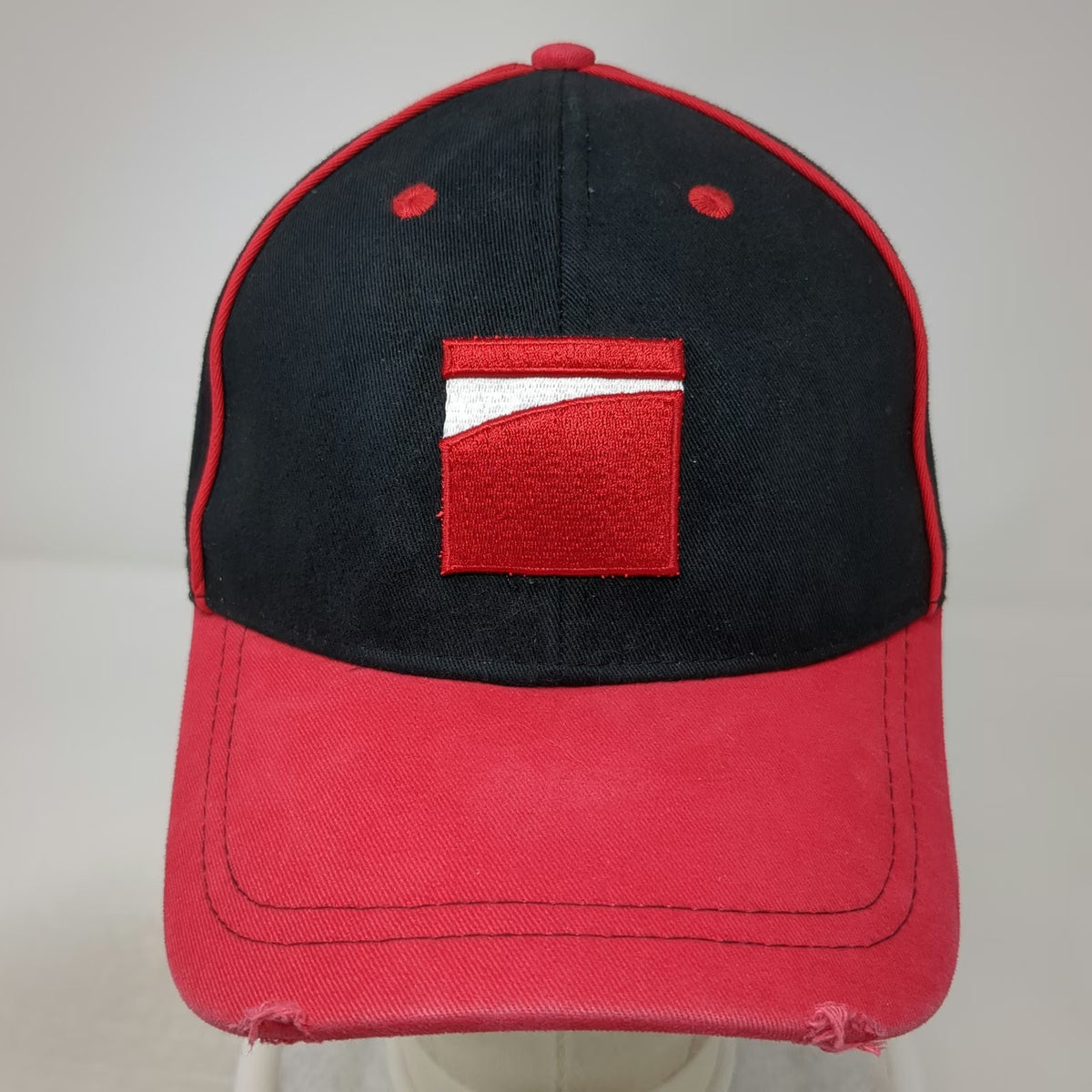 Benelli Baseball Cap Black Red One Size Contrast Piping Embroidered Cotton Hat