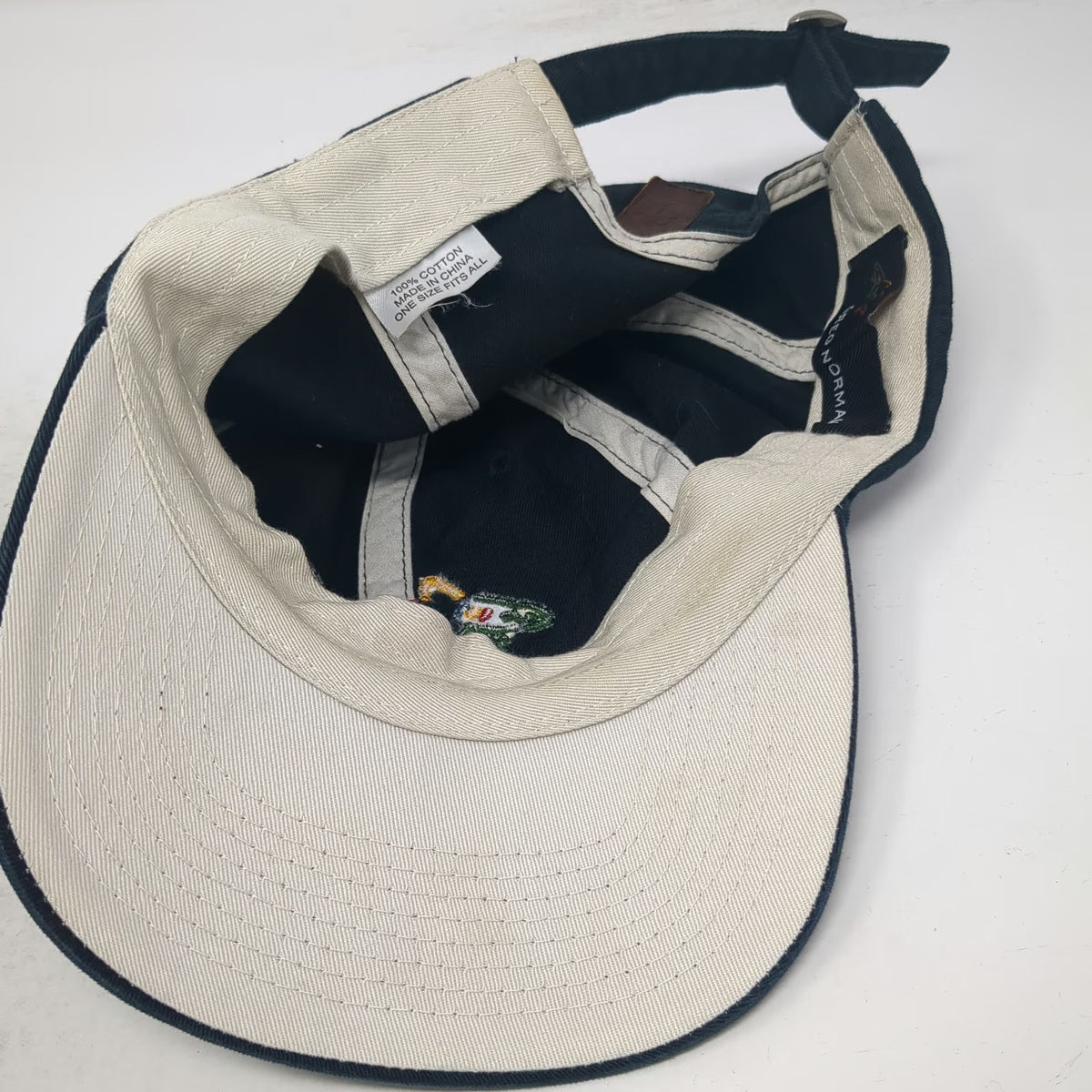 Greg Norman Baseball Cap Blue One Size Multi-Color Shark Logo Slideback Hat