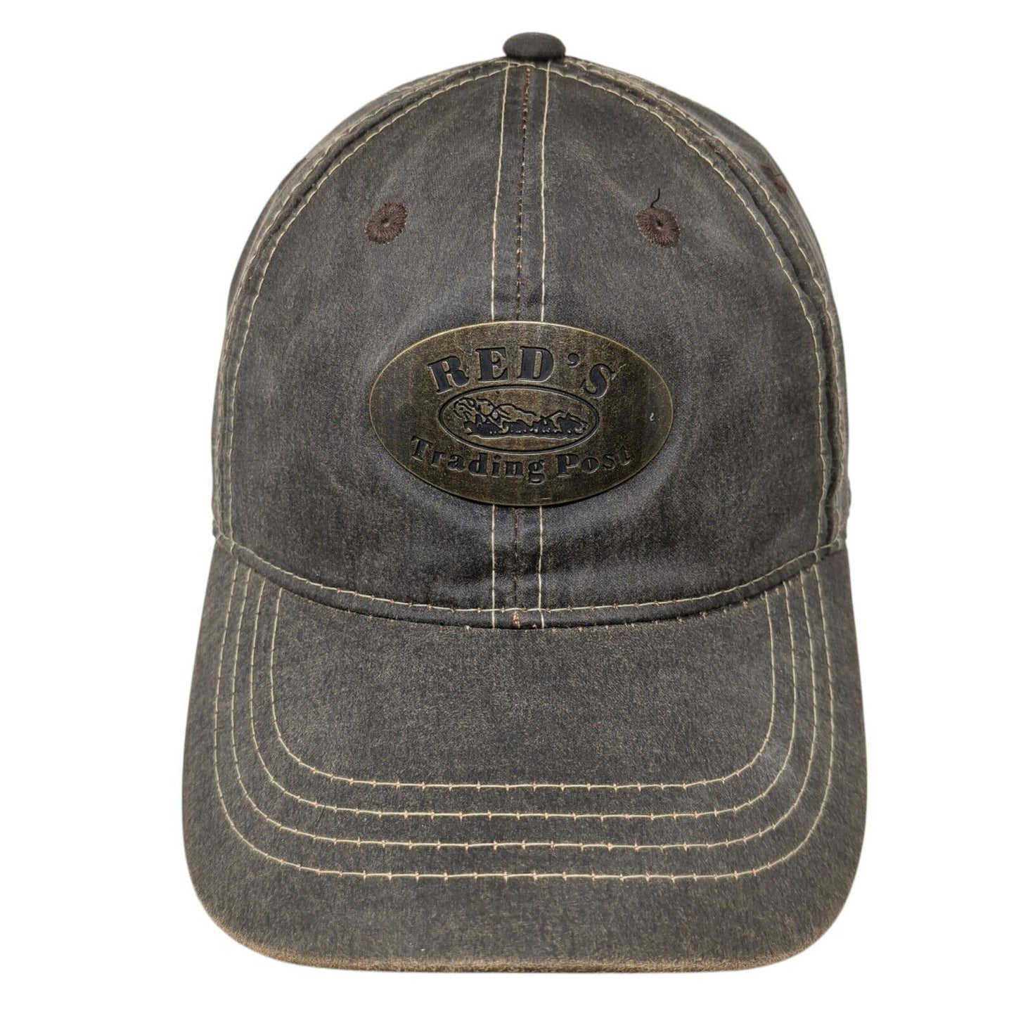 RED'S Trading Post Oldest Gun Shop in Idaho Strapback Hat Brown OS Adjustable