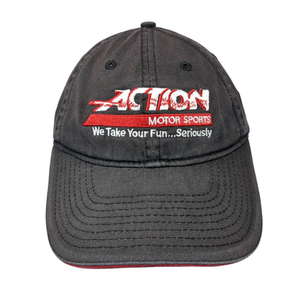 Action Motorsports We Take Your Fun Seriously Strapback Hat Black OS Adjustable