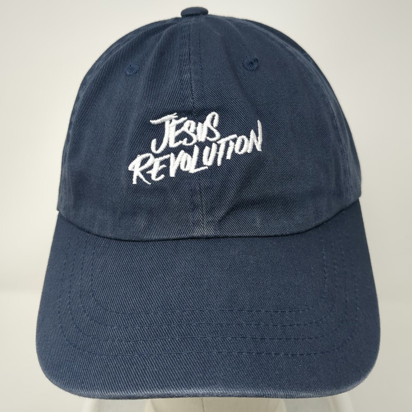 Yupoong Jesus Revolution Baseball Cap Blue One Size Embroidered Slideback Hat