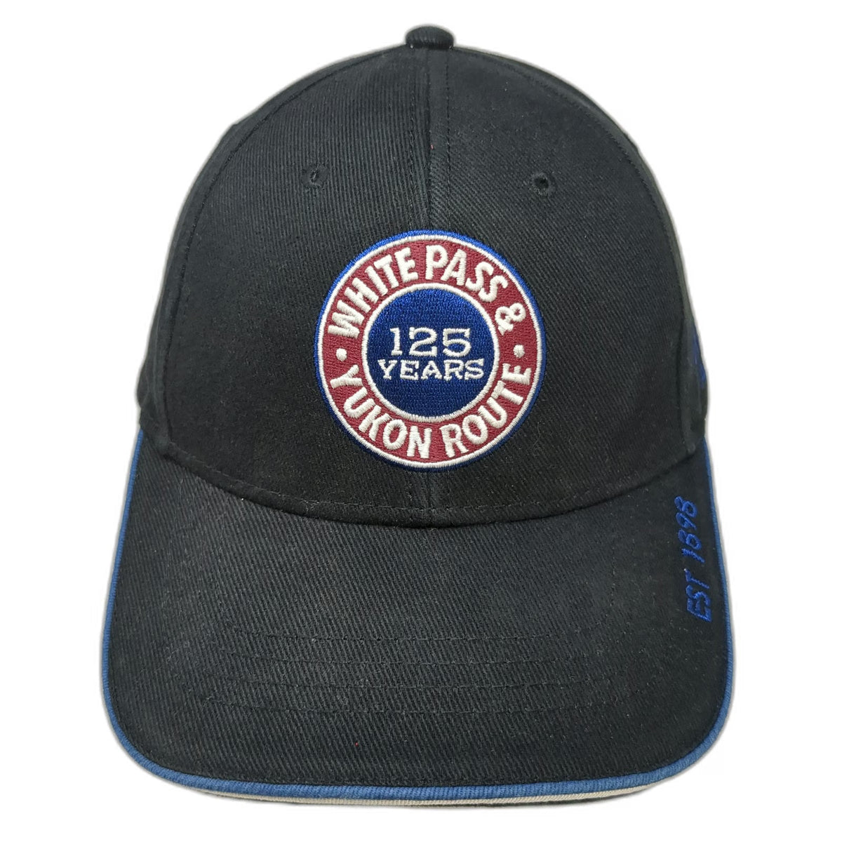 W.P. & Y.R. Baseball Cap Black One Size 125 Years Railway Anniversary Alaska Hat