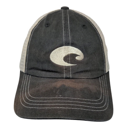 Costa Del Mar Strapback Mesh Back Trucker Hat Black One Size Embroidered