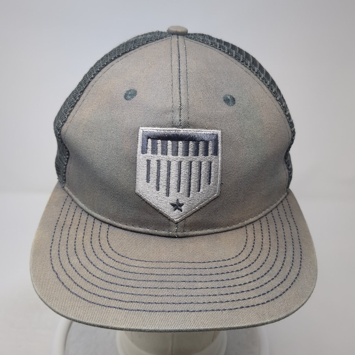Plate Crate Snapback Trucker Hat Gray One Size Adjustable Embroidered Mesh Back