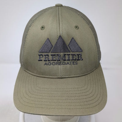 Richardson 115 Trucker Hat Green L Premier Aggregates Mesh Back Snapback