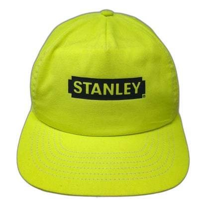 Stanley 5 Panel Green Hat Snapback Tool Brand Logo High Visibility Vintage