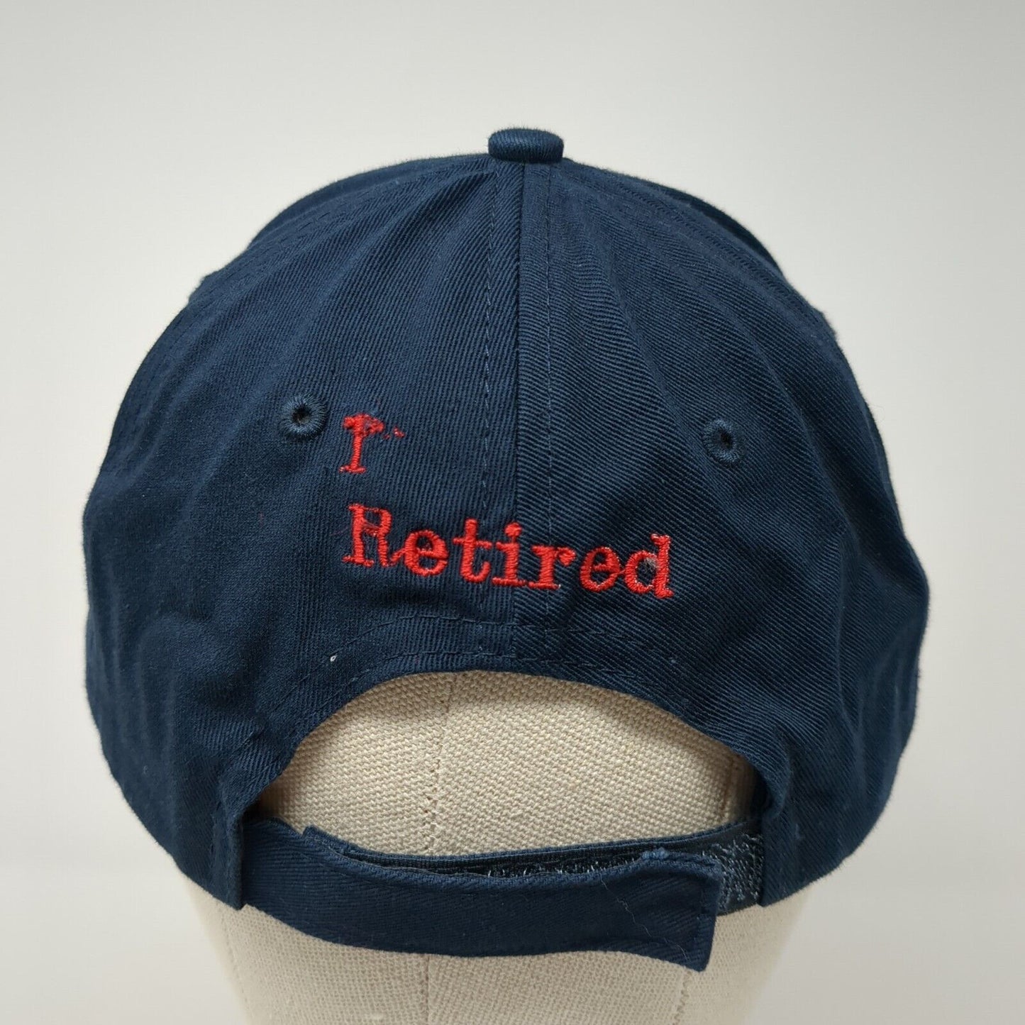 Payette Collision Center I Retired Strapback Hat Blue OS Adjustable Embroidered