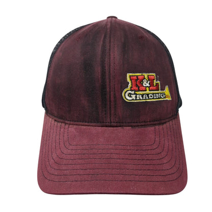 K&L Grading LLC Snapback Trucker Hat Red One Size Adjustable Mesh Richardson