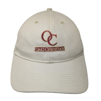 Oaks Christian Strapback Hat Beige One Size Adjustable Pacific Headwear