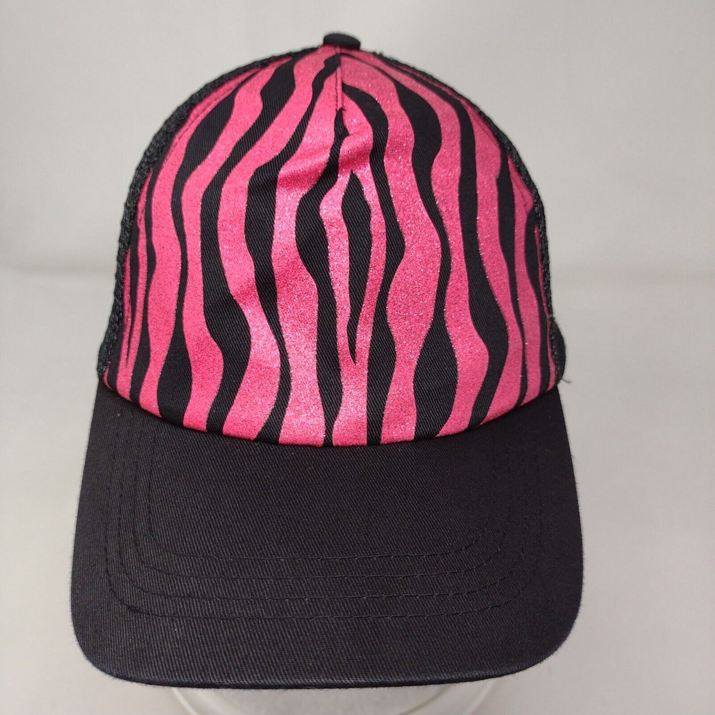 Zebra Stripes Snapback Mesh Back Trucker Hat Multi One Size Animal Print