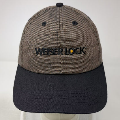 K-Products Weiser Lock Baseball Cap Brown Black Twill Strapback Hat OS Made USA