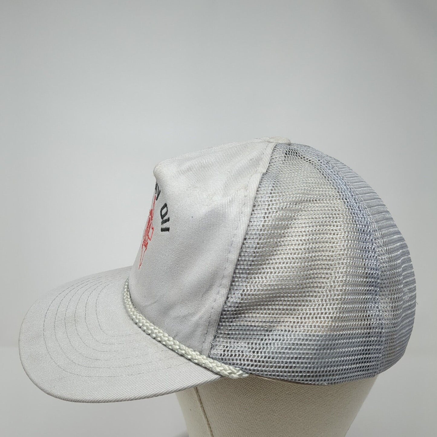 Big Sky Oil Texaco Snapback Trucker Hat Gray One Size Adjustable Mesh Back Rope