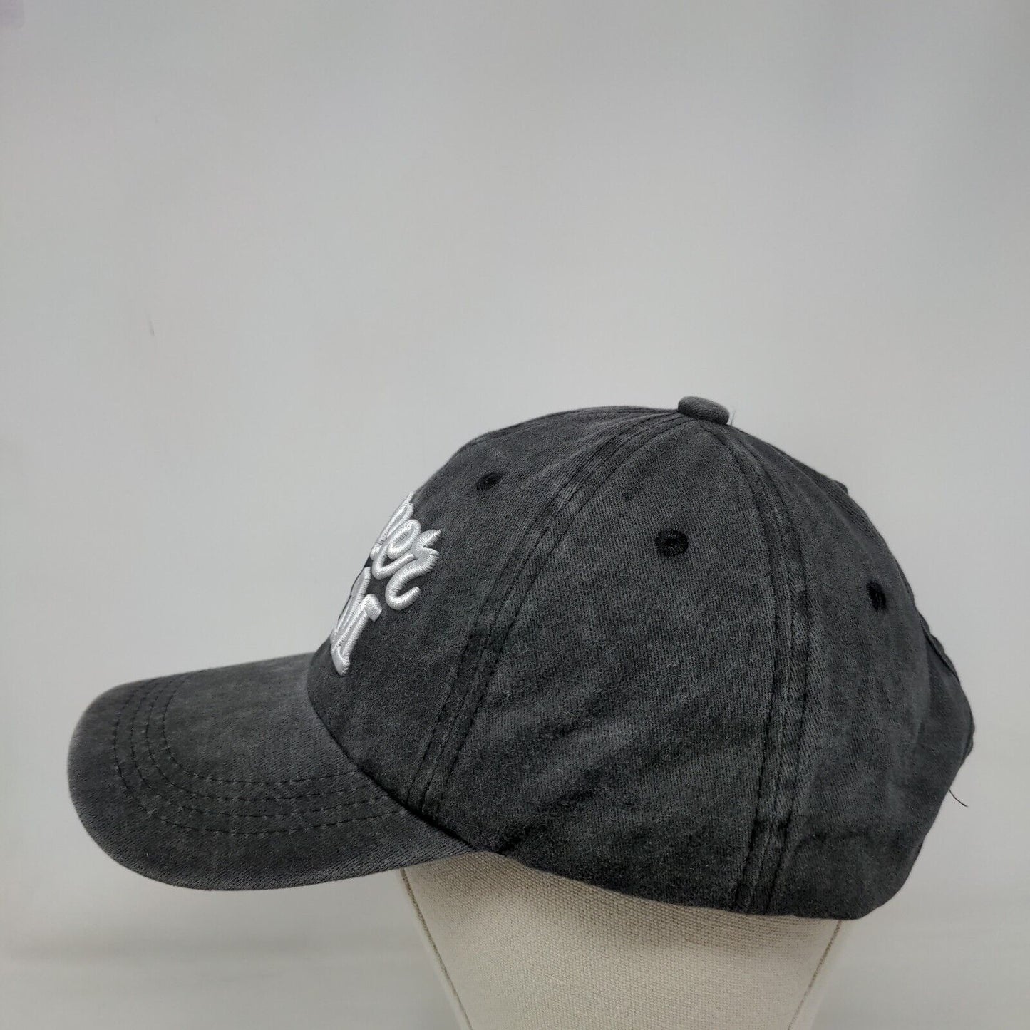Soccer Mom Ponyback Slideback Hat Gray One Size Adjustable Embroidered Cotton
