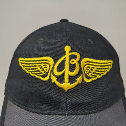 Breitling Slideback Hat Black OSFA Embroidered Swiss Chronographs Anchor Logo