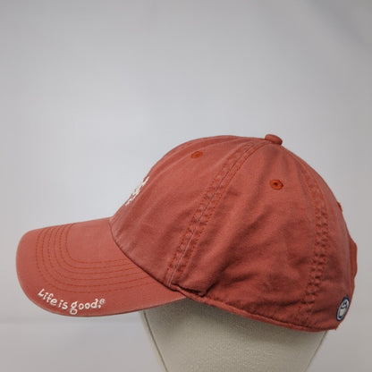 Life is Good Snowflake Slideback Hat Red One Size Adjustable Embroidered Cotton
