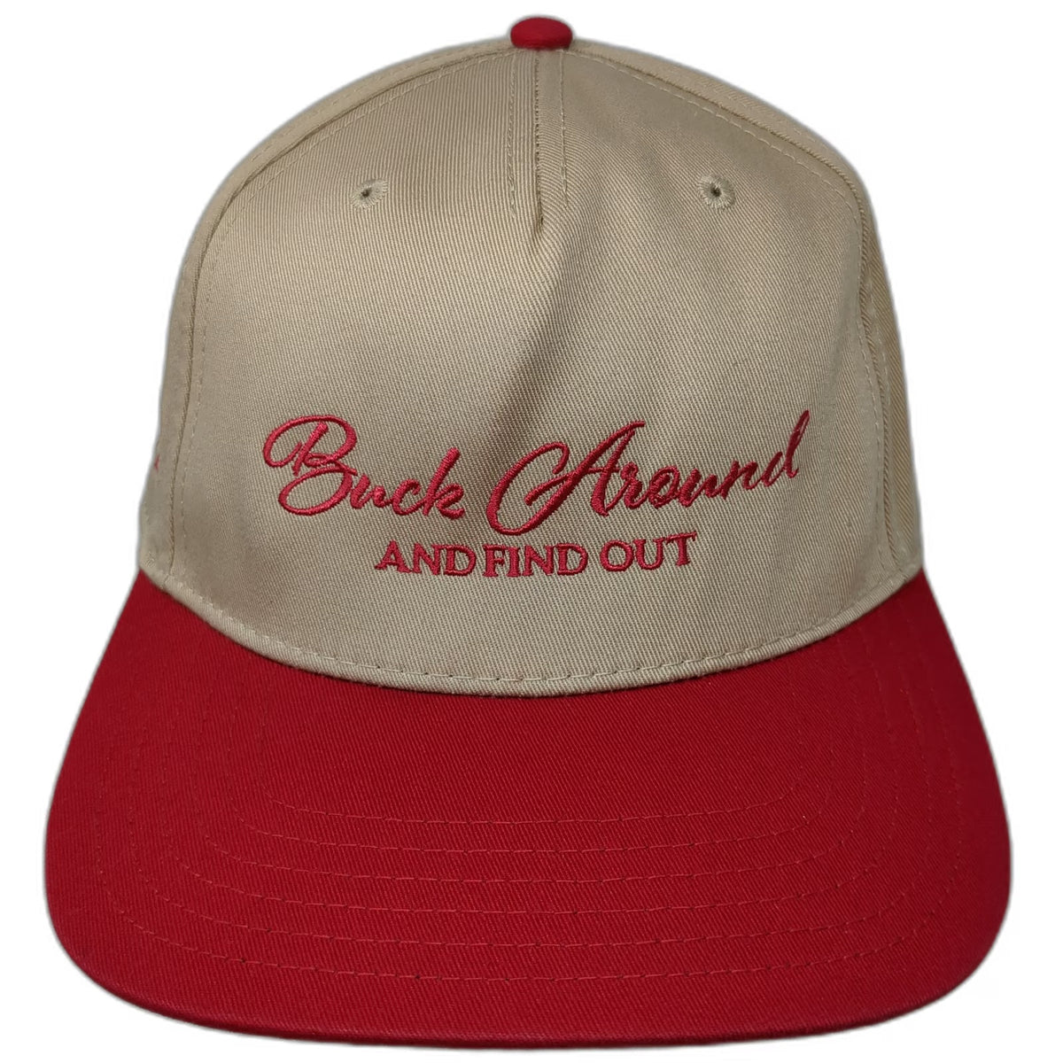 Otto 5 Panel Hat Beige Red One Size Snapback Buck Around And Find Out Columbus
