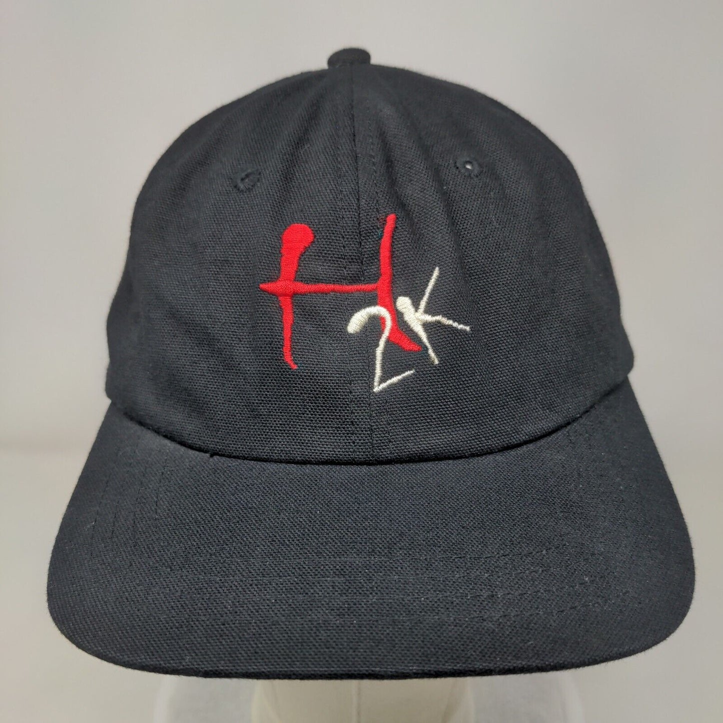 H2K Slideback Hat Black One Size Embroidered Vent Holes Sportcap