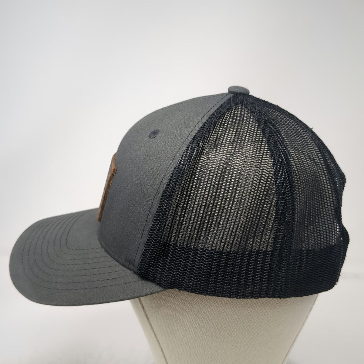 Yupoong Trucker Hat Gray One Size Mesh Back Snapback American Flag Patch